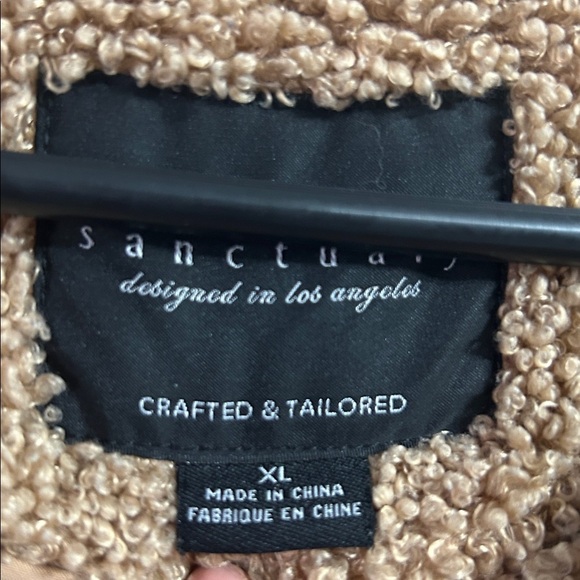Sanctuary Crafted & Tailored Snap Front Teddy Coat Sherpa Jacket Faux Fur SZ XL - Picture 2 of 9